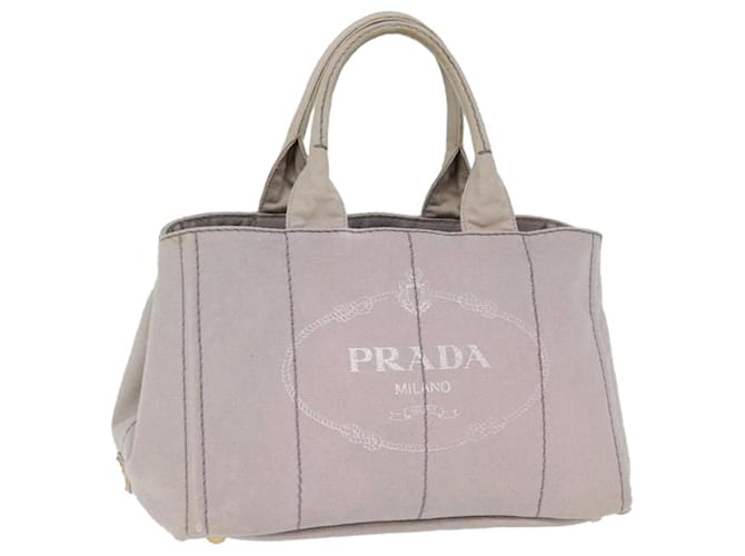 Bolsa PRADA Canapa MM Lona Cinza Auth 72288  ref.1381784