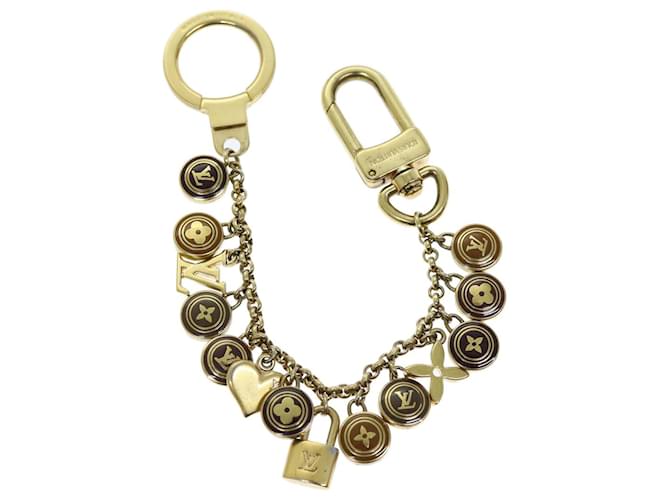 LOUIS VUITTON Monogram Porte Cles Chainne Pastilles Charm Gold M66172 Auth 74243 Golden Metal  ref.1381798