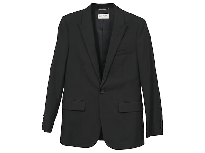 Blazer Slim Fit Saint Laurent en laine noire  ref.1381858