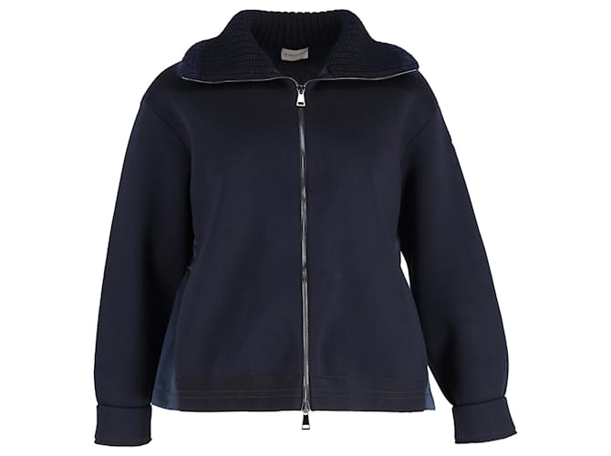 Moncler Zip Jacket in Navy Blue Wool  ref.1381859