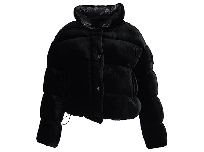 Moncler Quilted Puffer Jacket in Black Velvet  ref.1381875