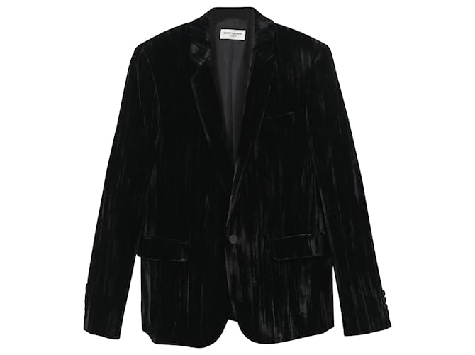 Blazer Saint Laurent en Velours Noir  ref.1381887