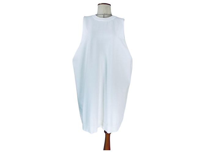 Autre Marque Isabel Benenato Ärmelloses Strickkleid Weiß