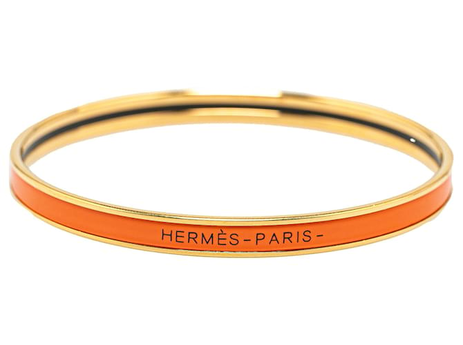 Bracelet Hermès Orange Extra Étroit Uni Émail 70 Email  ref.1381946