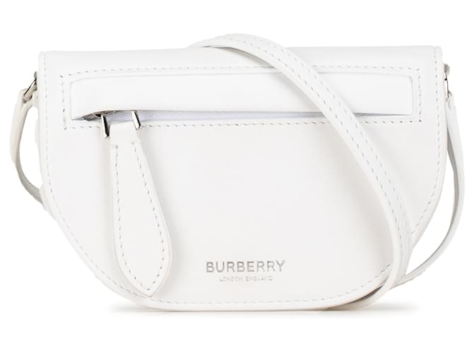 Burberry Sac à bandoulière Micro Olympia blanc Cuir Veau façon poulain  ref.1381967