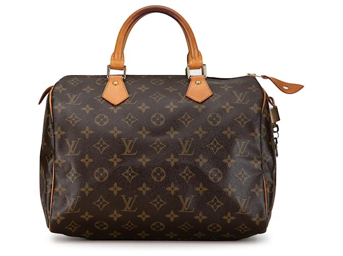 Speedy Louis Vuitton Monograma Marrom Rápido 30 Couro Lona  ref.1382004