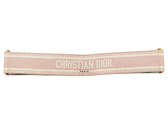 Cinturón ancho de lona bordada en rosa Dior Lienzo Paño  ref.1382007