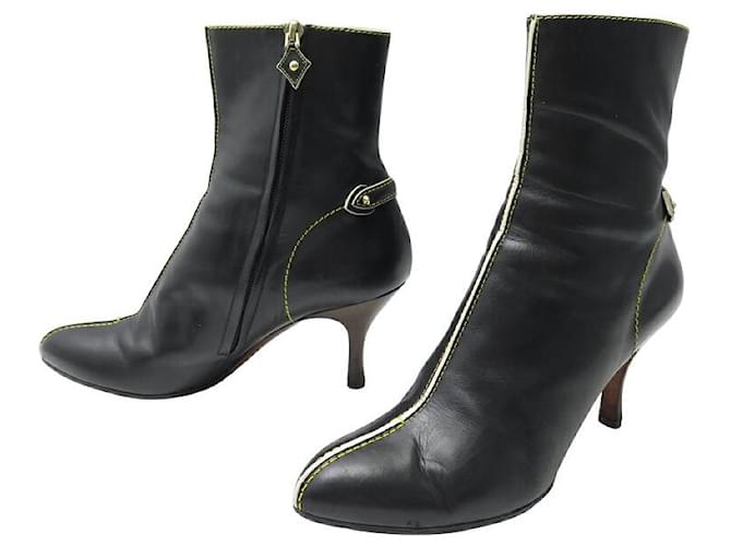 LOUIS VUITTON SHOES 41 ANKLE BOOTS IN BLACK LEATHER BLACK LEATHER ANKLE BOOTS  ref.1382090