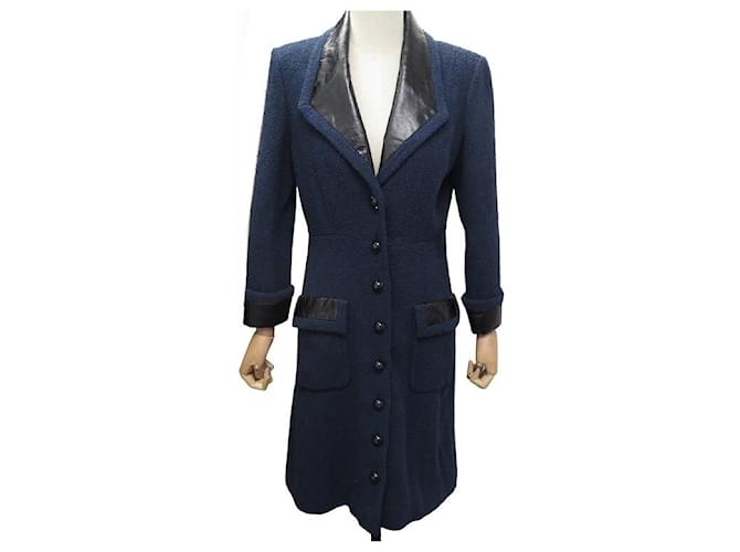 NEW CHANEL CHESTER COAT IN NAVY BLUE COTTON P53436V25563 M 40 COAT  ref.1382127