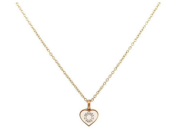 Hermès HERMES HEART PENDANT NECKLACE 49CM IN GOLD METAL HEART NECKLACE PENDANT Golden  ref.1382147