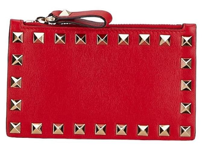 Bolsa de moedas de couro Valentino Rockstud Coin Purse em excelente estado  ref.1382183