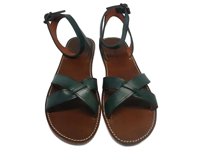 Sandalen Merry von Isabel Marant 40 Dunkelgrün Leder  ref.1382217