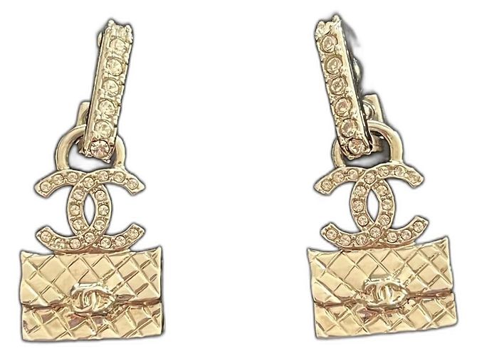 Orecchini Chanel borsa Argento Metallo