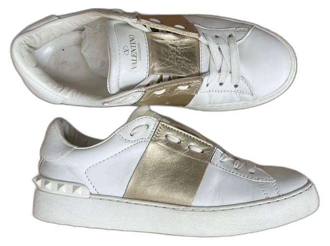 Valentino Garavani Open Sneakers White Leather  ref.1382250