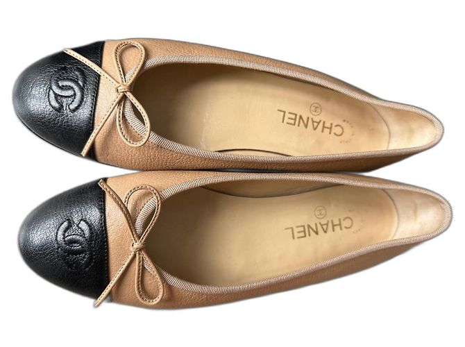 Cambon Chanel Ballettschuhe Kamel