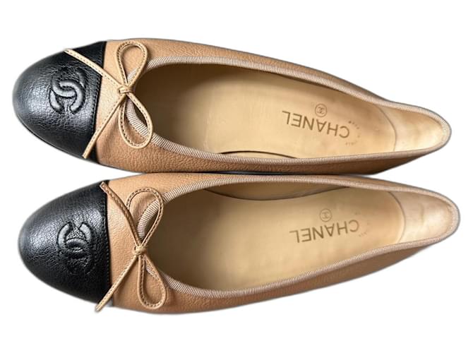 Manoletinas Chanel Chanel Beige Unbeatable Negro Iridiscente