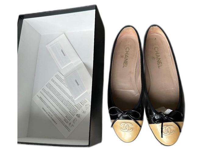 Cambon Chanel Ballettschuhe Schwarz