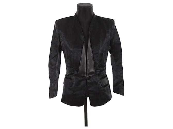 Barbara Bui Blazer de lino Negro  ref.1382395