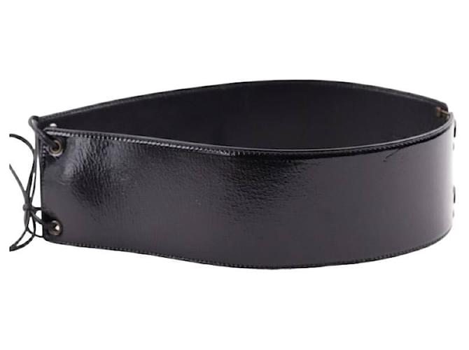 Saint Laurent cinto de couro Preto  ref.1382415