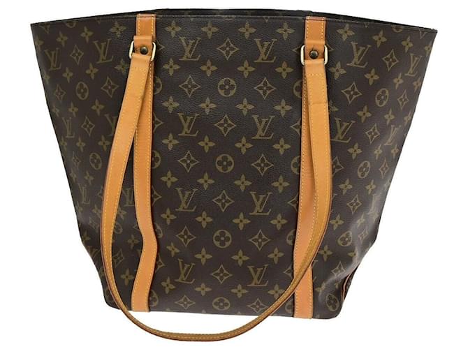 Louis Vuitton Shopping Marrone Tela  ref.1382446