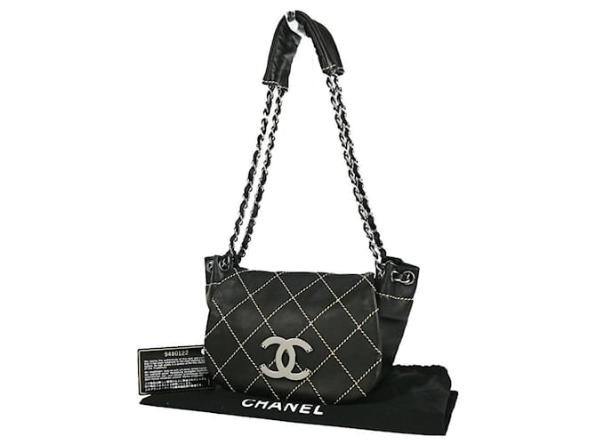 Chanel Wild stitch Black Leather  ref.1382504