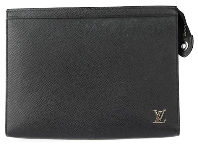 Louis Vuitton Pochette Reise Schwarz Leder  ref.1382530