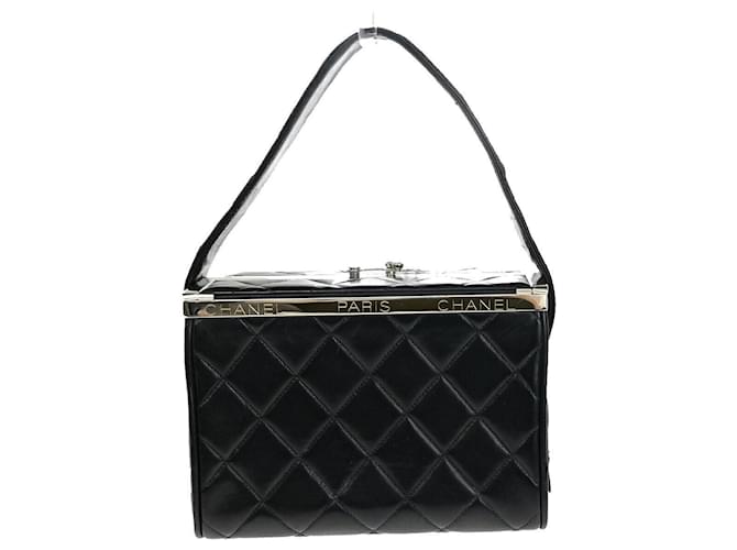 Chanel Vanity Preto Couro  ref.1382537