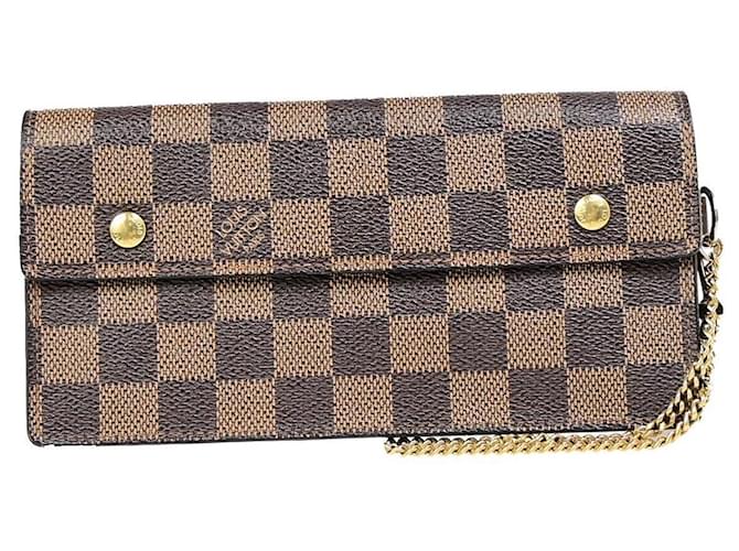 Louis Vuitton Accordeon Brieftasche Braun Leinwand  ref.1382566