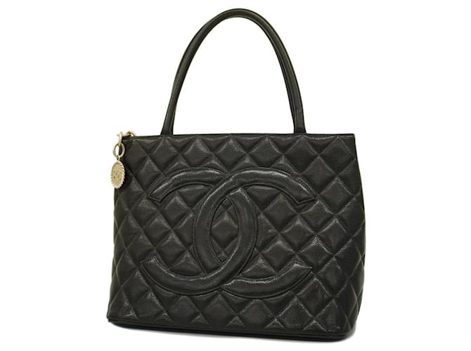 Chanel Medaillon Black Leather  ref.1382567
