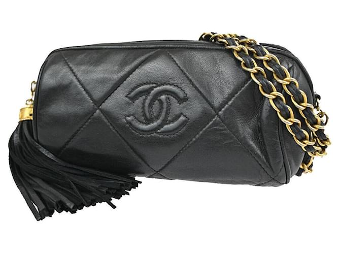 Chanel Matelassé Preto Couro  ref.1382608