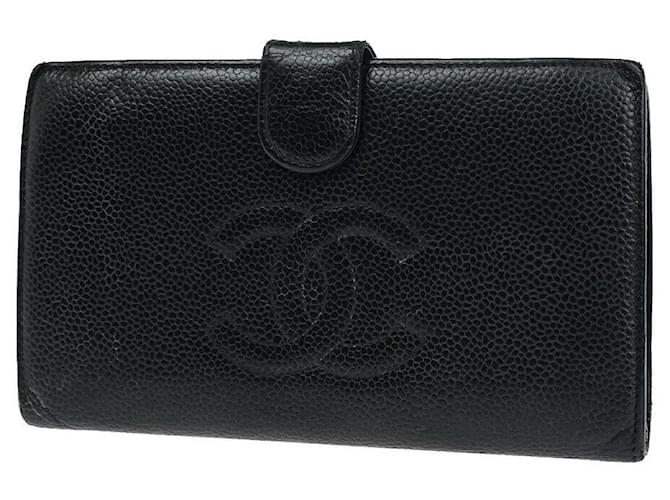 Chanel Logo CC Black Leather  ref.1382630