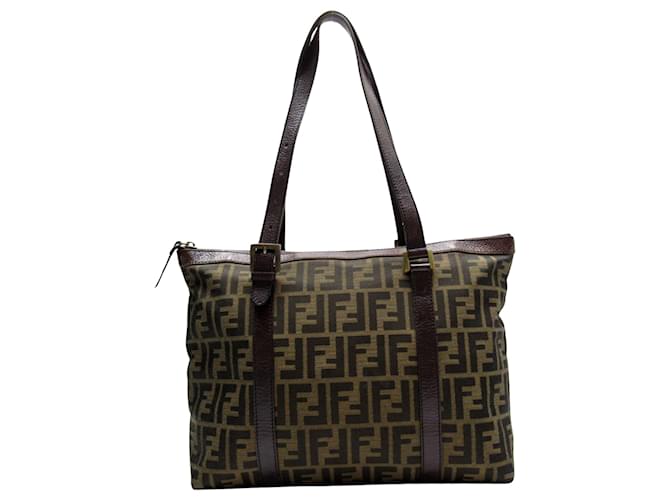 Fendi Zucca Marrom Lona  ref.1382633