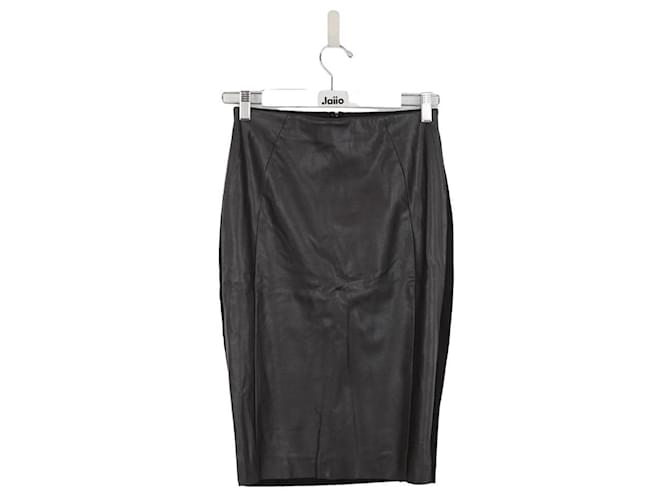 Alexander Mcqueen Leather skirt Black  ref.1382653