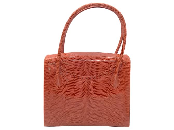 Autre Marque Darby Scott Dark Orange Lizard Skin Leather Thompson Tote Handbag Exotic leather  ref.1382756