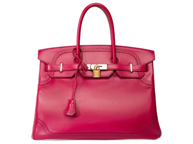 Hermès Bolsa HERMES Birkin 35 em couro vermelho - 101931  ref.1382760