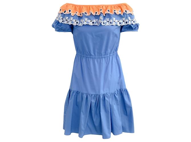 Autre Marque Peter Pilotto – Pallas-Kleid aus bestickter Baumwolle, Blau  ref.1382763