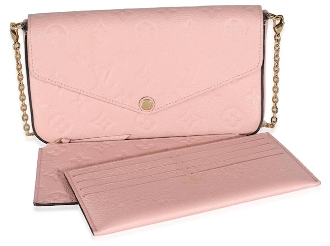 Pochette Louis Vuitton Rose Poudre Empreinte Felicie Rosa Pelle  ref.1382798