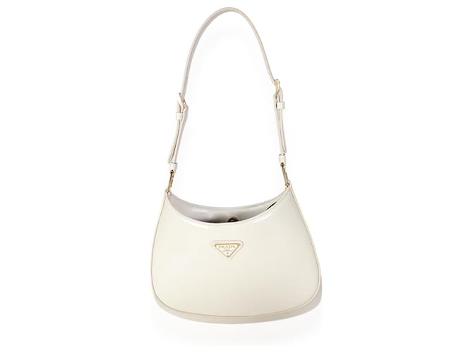 Prada Bolsa Cleo Patente Marfim Branco Couro envernizado  ref.1382815