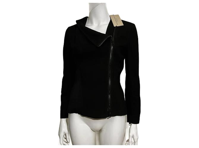 Burberry Dovenport jacket biker style Black Viscose Elastane  ref.1382868