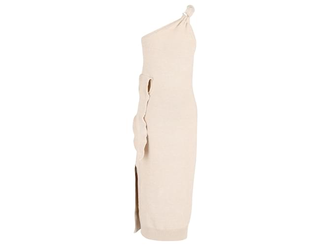 Jacquemus La Robe Maille Noeud Midi Dress in Beige Polyamide Nylon  ref.1382883