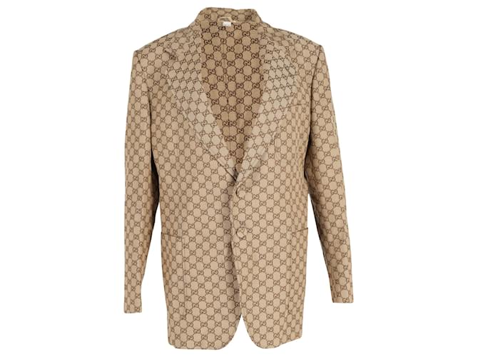 Gucci GG Supreme Blazer aus beiger Baumwolle  ref.1382898