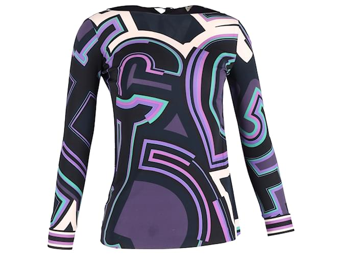 Emilio Pucci Lightweight Printed Blouse in Multicolor Silk  ref.1382909