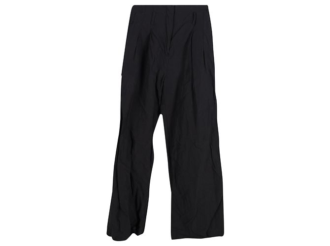 Ulla Johnson Hose mit weitem Bein aus schwarzem Polyester