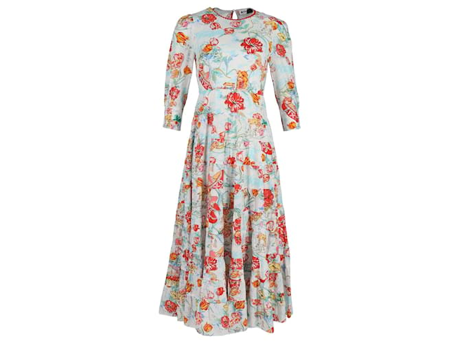 Autre Marque RIxo Kristen Tiered Ric Rac-Trimmed Maxi Dress In Floral Print Cotton Python print  ref.1382921