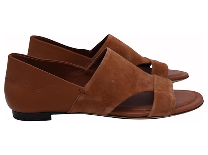 Tod's Sandalo Sandals In Brown Suede and Leather Red  ref.1382938