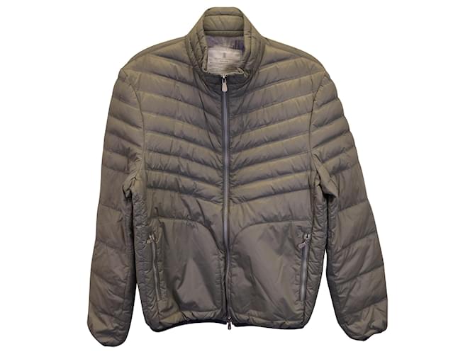 Brunello Cucinelli Quilted Down Jacket in Grey Nylon Cloth  ref.1382944