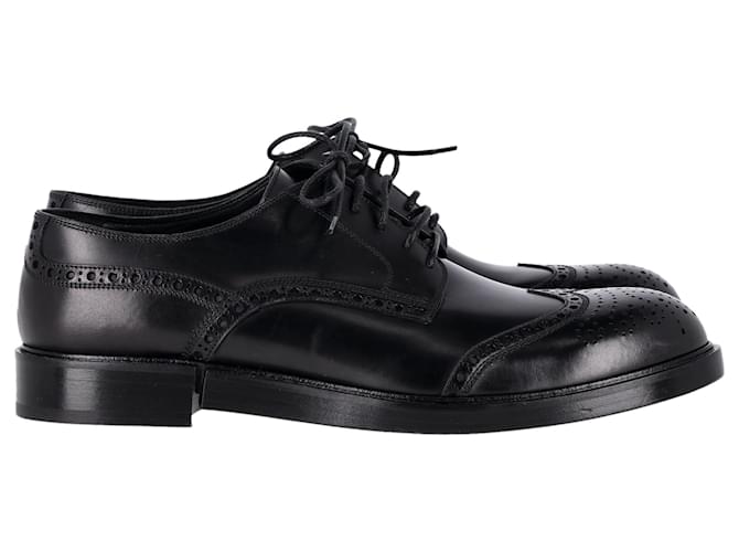 Dolce & Gabbana Scarpe Oxford traforate robuste in pelle nera Nero  ref.1382952