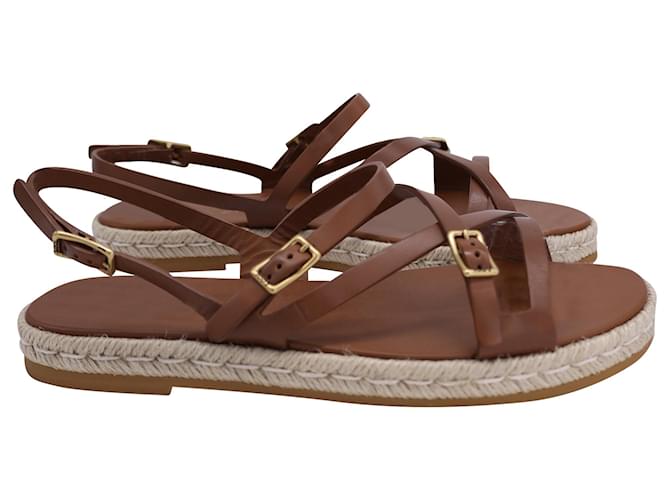 Tod's Strappy Sandals in Brown Leather  ref.1382953