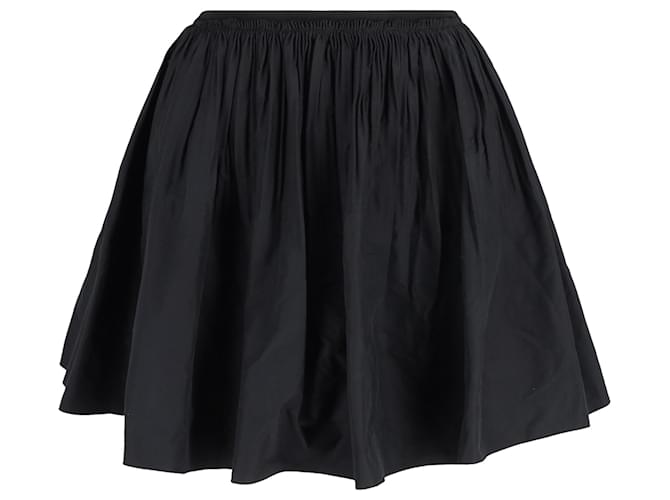 Red Valentino Shirred Mini Skirt in Black Cotton  ref.1382959