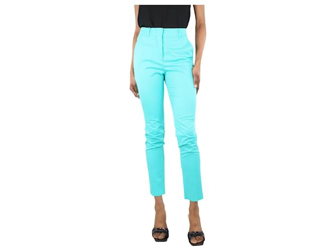 Autre Marque Turquoise tailored trousers - size UK 2 Green Cotton  ref.1383009